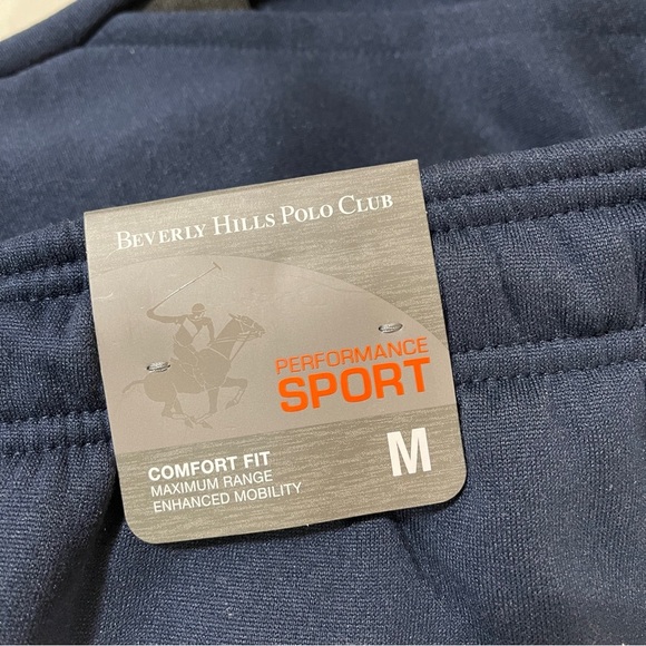 BEVERLY HILLS POLO CLUB Mens Performance Sport Joggers Dark Navy Size Medium - Picture 7 of 14